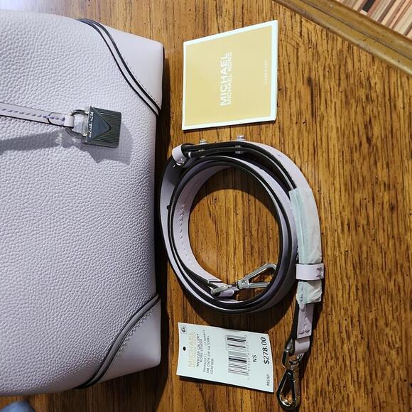 Michael Kors Mercer Studio small center zip satchel light quartz - Picture 2 of 11